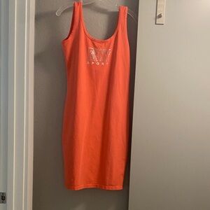 DKNY Sport Bright coral Sleeveless  tank Dress
L
